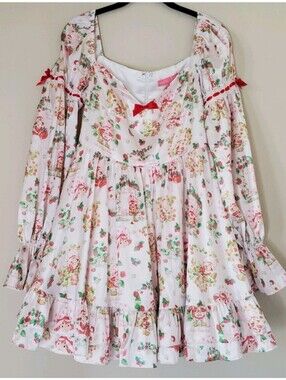 Dolls Kill X Strawberry Shortcake Kindred Friends Mini Babydoll Dress Sz M